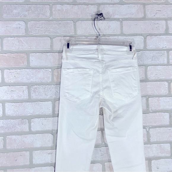Frame Denim Le Skinny de Jeanne Raw Stagger Hem Jeans in Blanc Size 24 - Picture 11 of 12